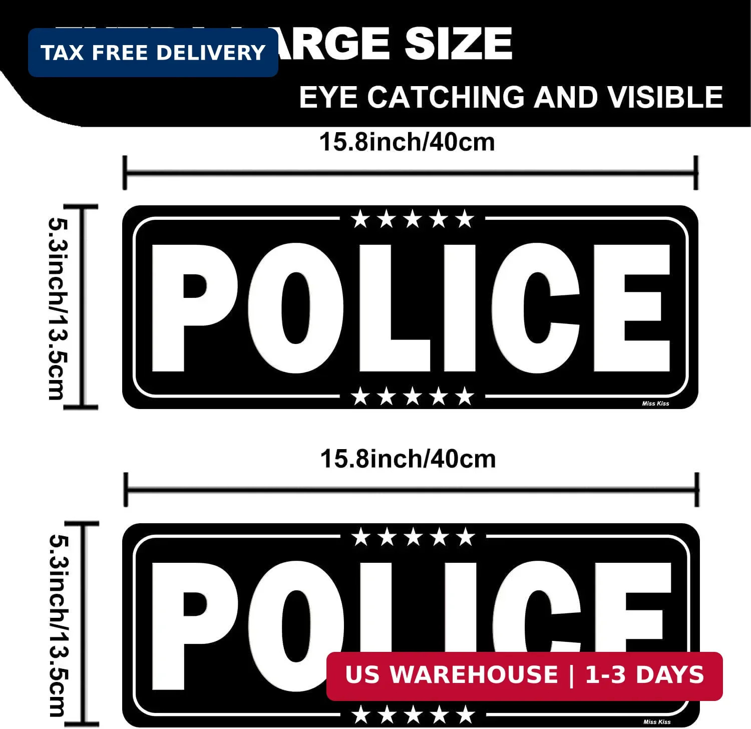2 Pack Police Car Magnet, Magnetic Police Sign for Vehicles, Large Waterproof Se