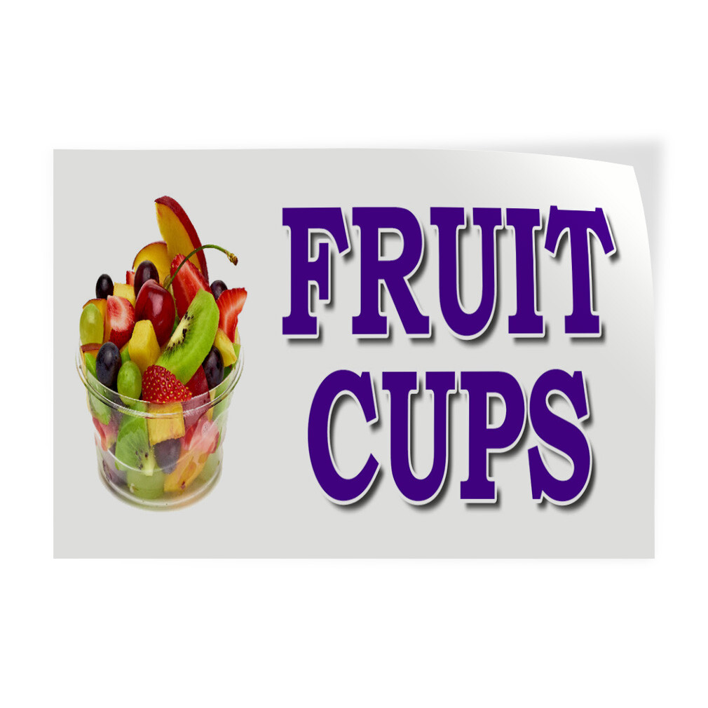 Decal Stickers Fruit Cups Food Fair Truck Restaurant Vinyl Store Sign Label