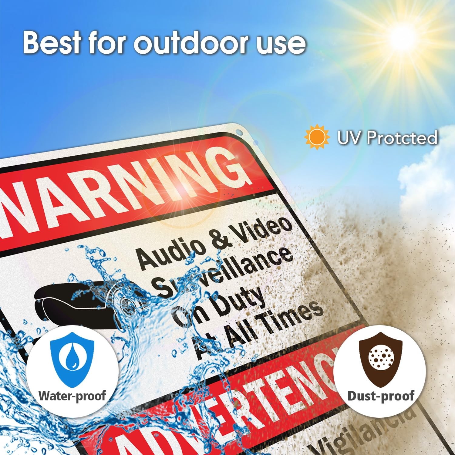 Audio & Video Surveillance on Duty at All Times signs,10 x 7 Inches Safety Wa…