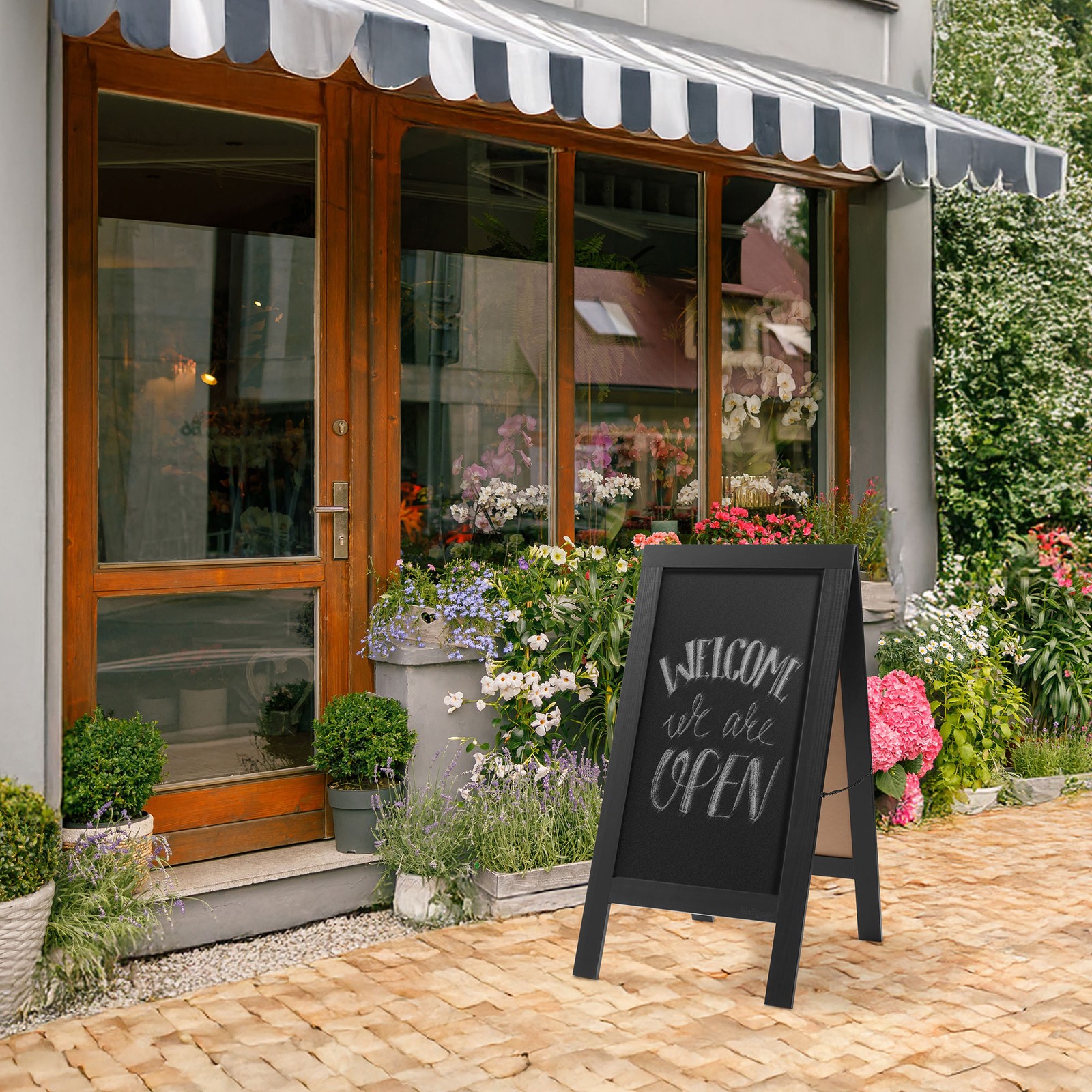 A Frame Chalkboard Sign, 40″x20″ Double-Sided Magnetic Menu Board, Black