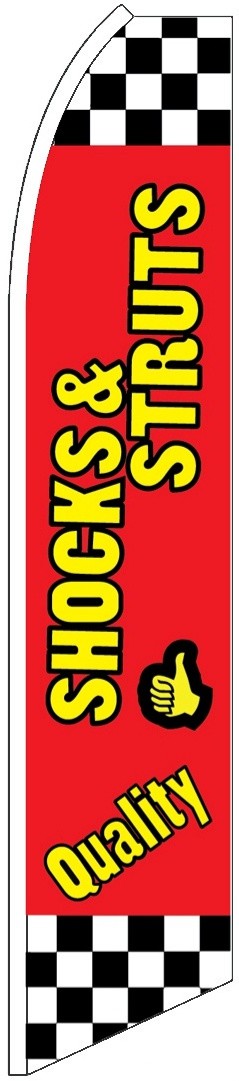 QUALITY SHOCKS & STRUTS FLUTTER FLAG Advertising Sign Feather Swooper Banner