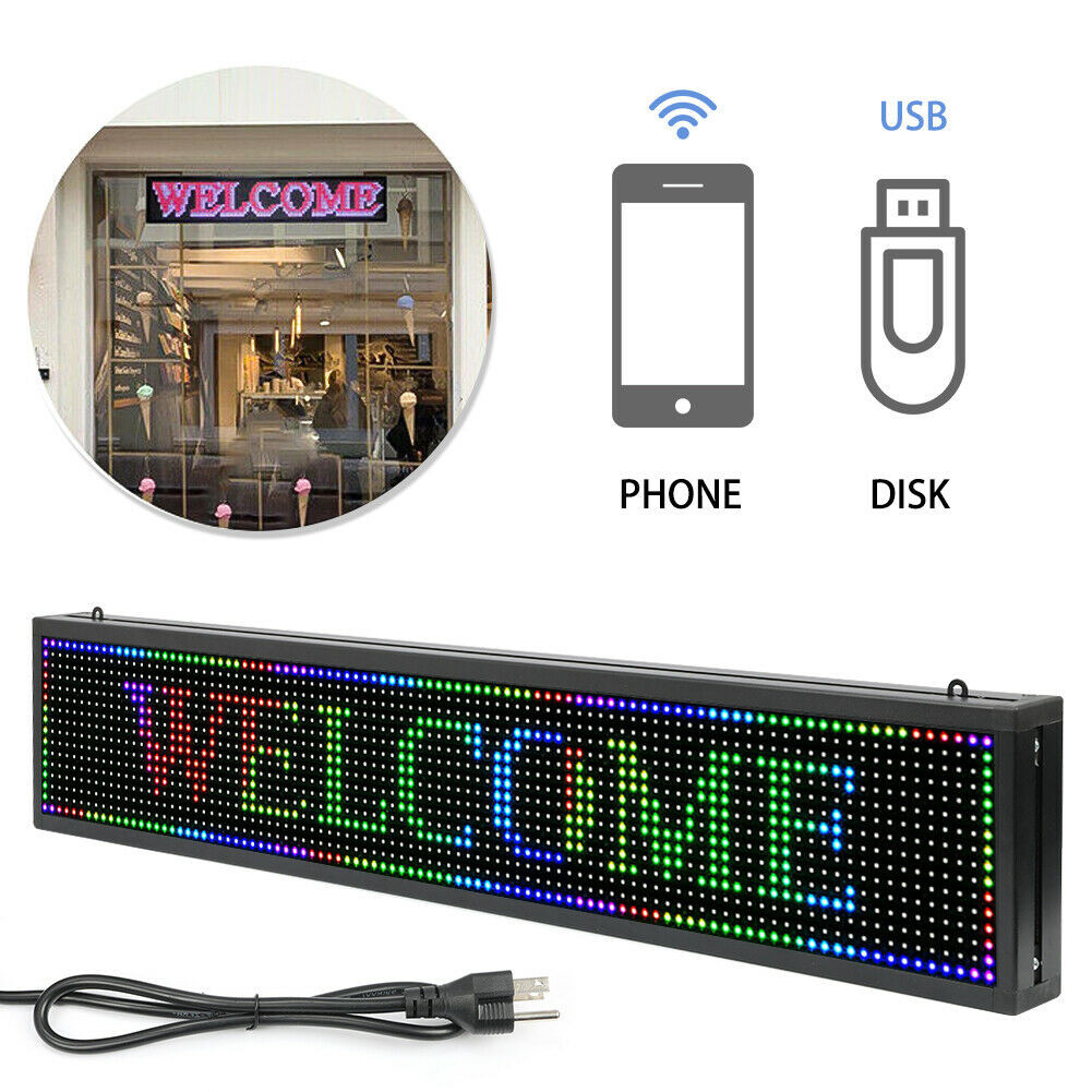 40×8 in Programmable LED Scrolling Sign Digital Display Board 7 color