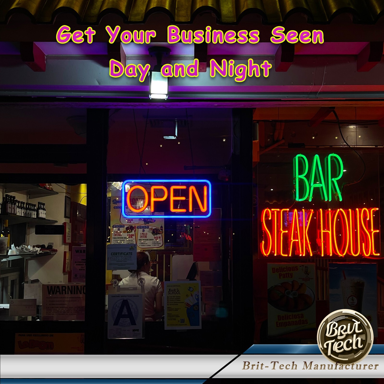 Large LED Open Sign 21″ Neon Light Bright for Restaurant Bar Store Shop Business