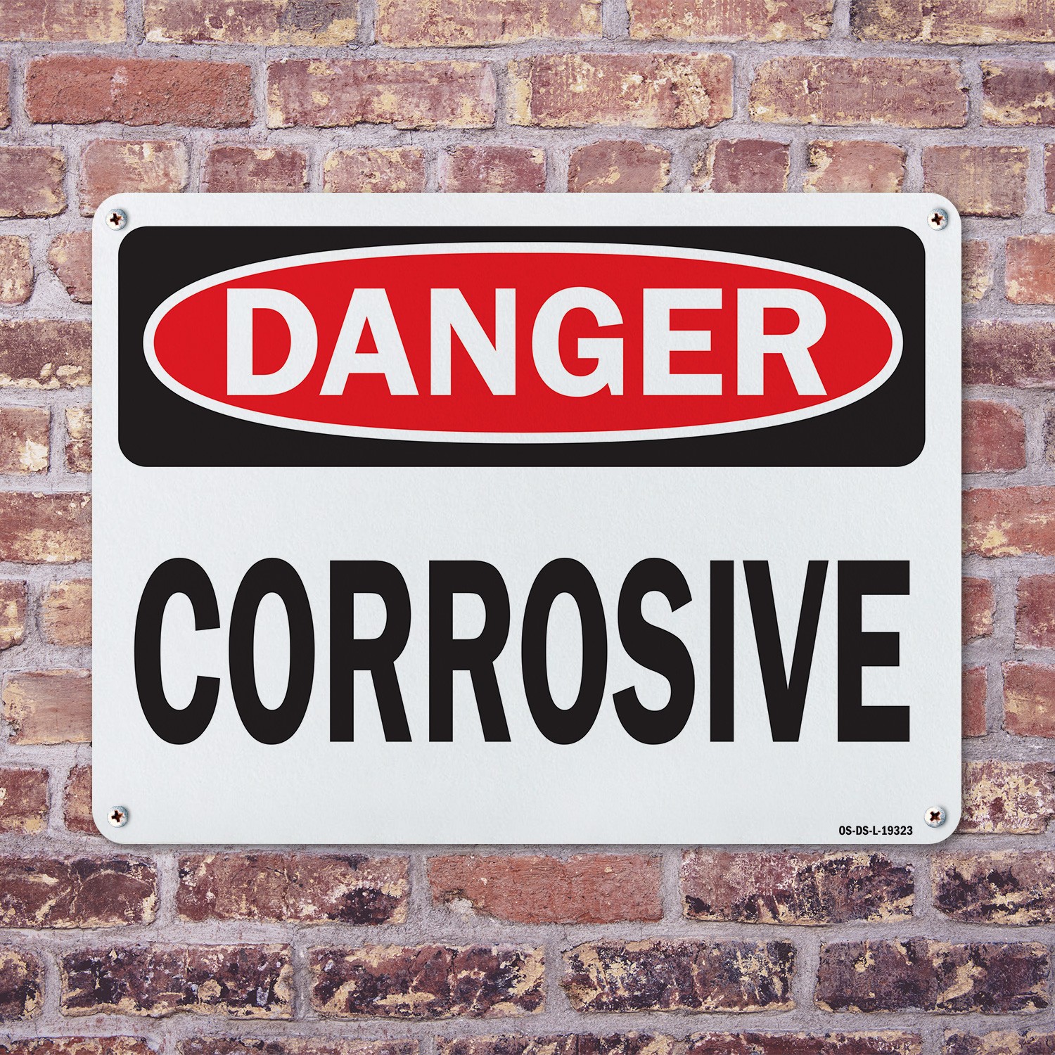 Corrosive OSHA Danger Sign Metal, Plastic, Or Decal – 5 or 10 Pack