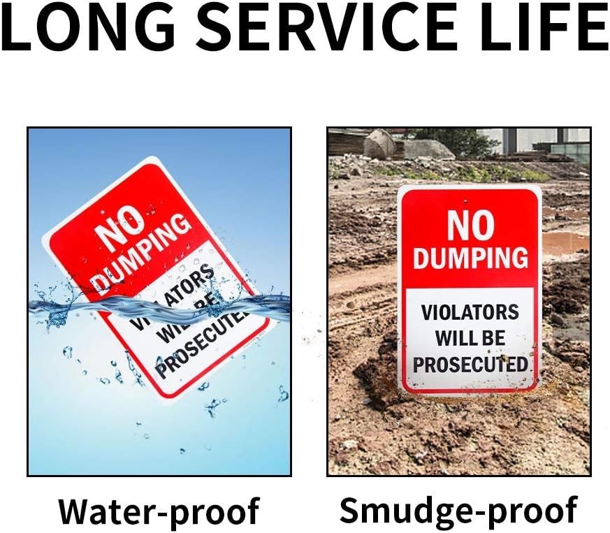 2 Pack No Dumping Violators Will Be Prosecuted Sign 10″x 7″ .04″ Aluminum Sign