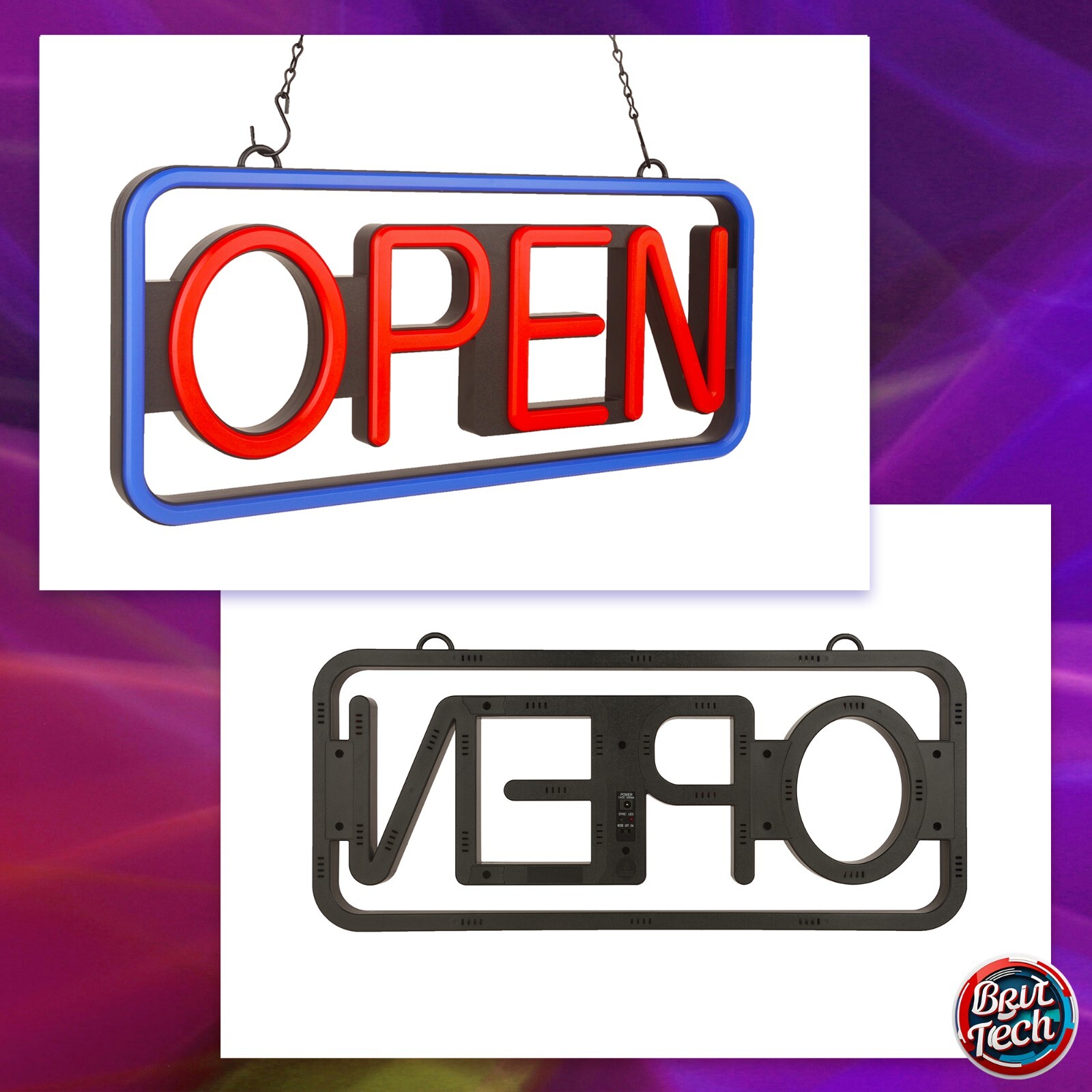 Open Sign For Business LED Neon 21″ Large Light Bright Restaurant Bar Store Shop