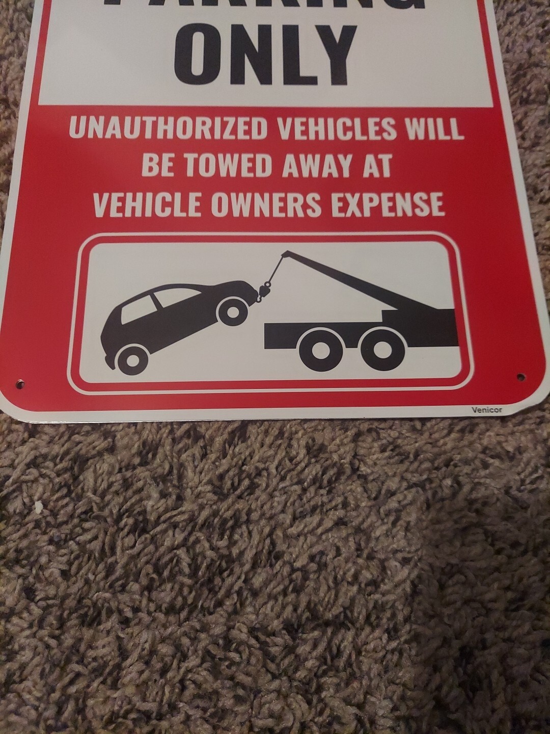 Employee Only Parking Sign 18 x 12 Inches Aluminum New In Bag