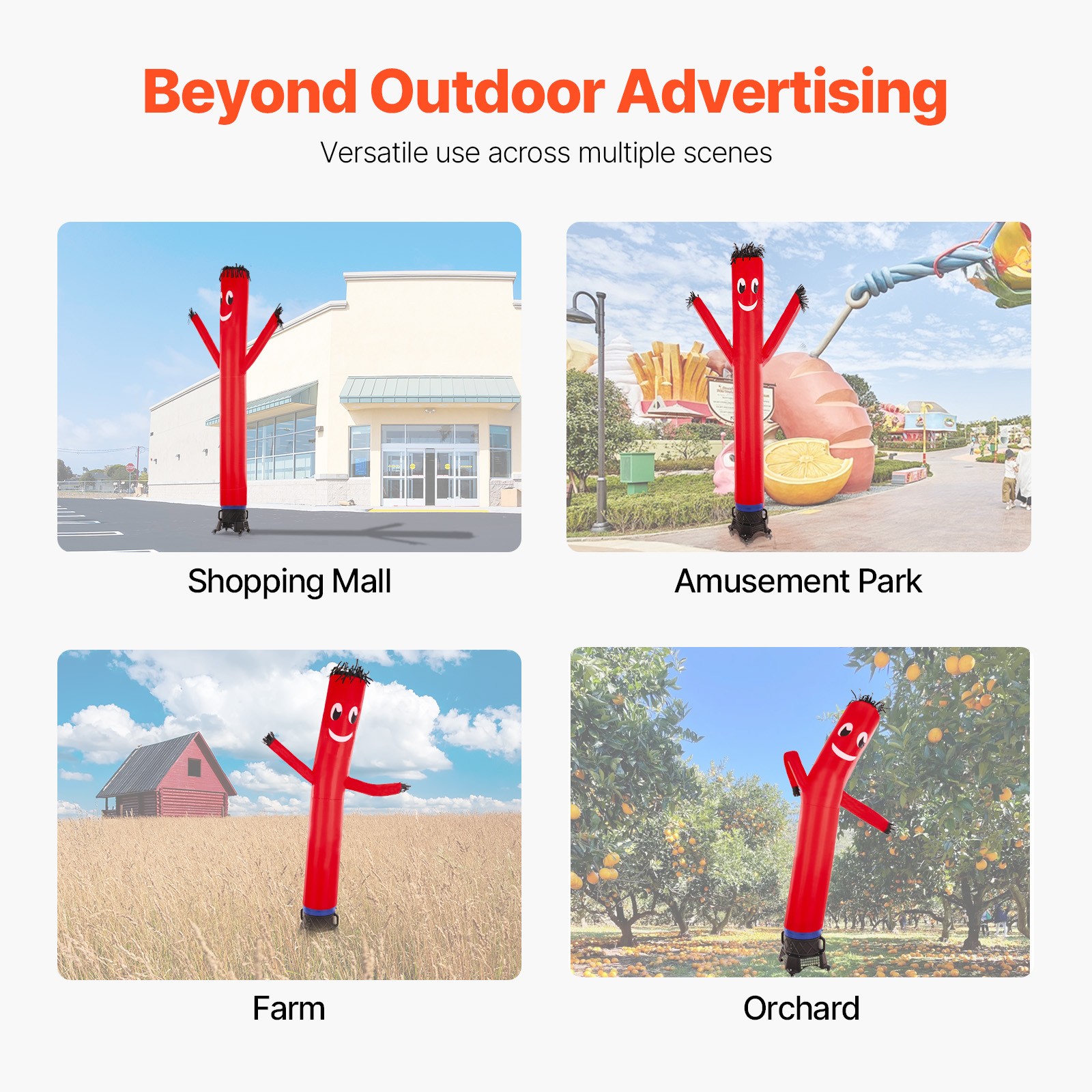 Uimoso 20 ft Wacky Waving Inflatable Tube Man with 1 HP Blower Fan