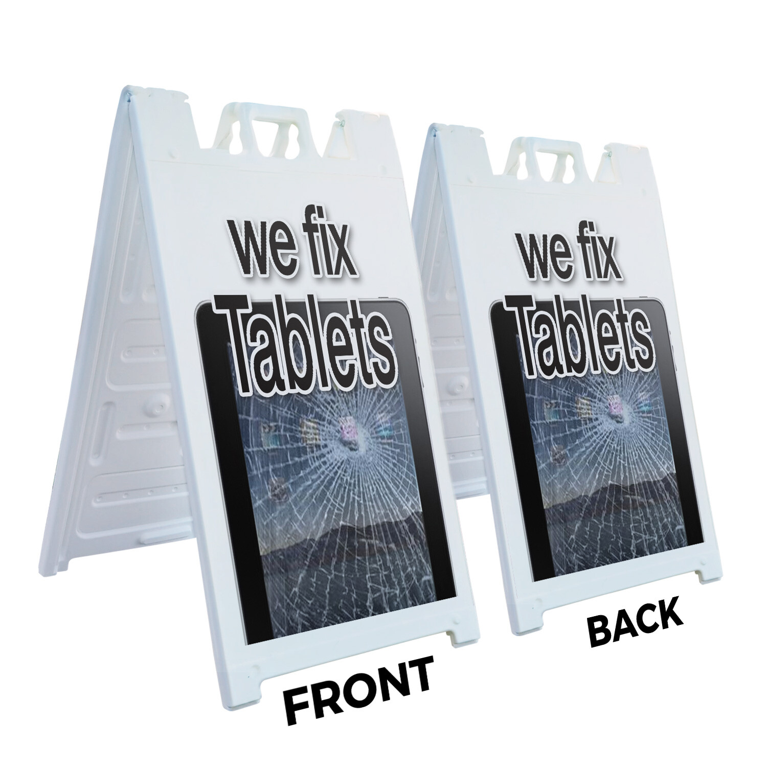 A-frame Sidewalk We Fix Tablets 24″ x 36″ Double Sided A-Frame Sidewalk Sign