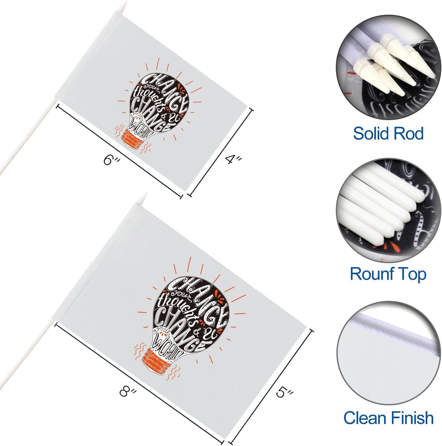 Anley Double Sided Custom Mini Stick Flag Customized Handheld Miniature Banners