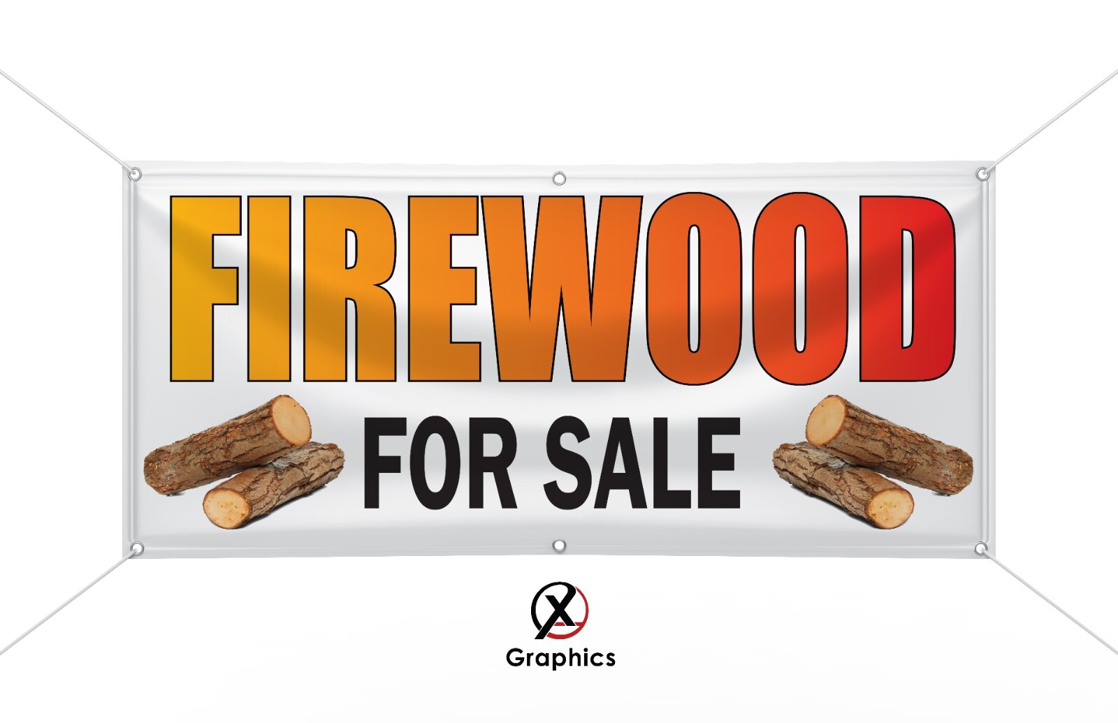 FIREWOOD for sale Vinyl Banner advertising Sign. Full color 2×4 ft, 2×6, 3×10