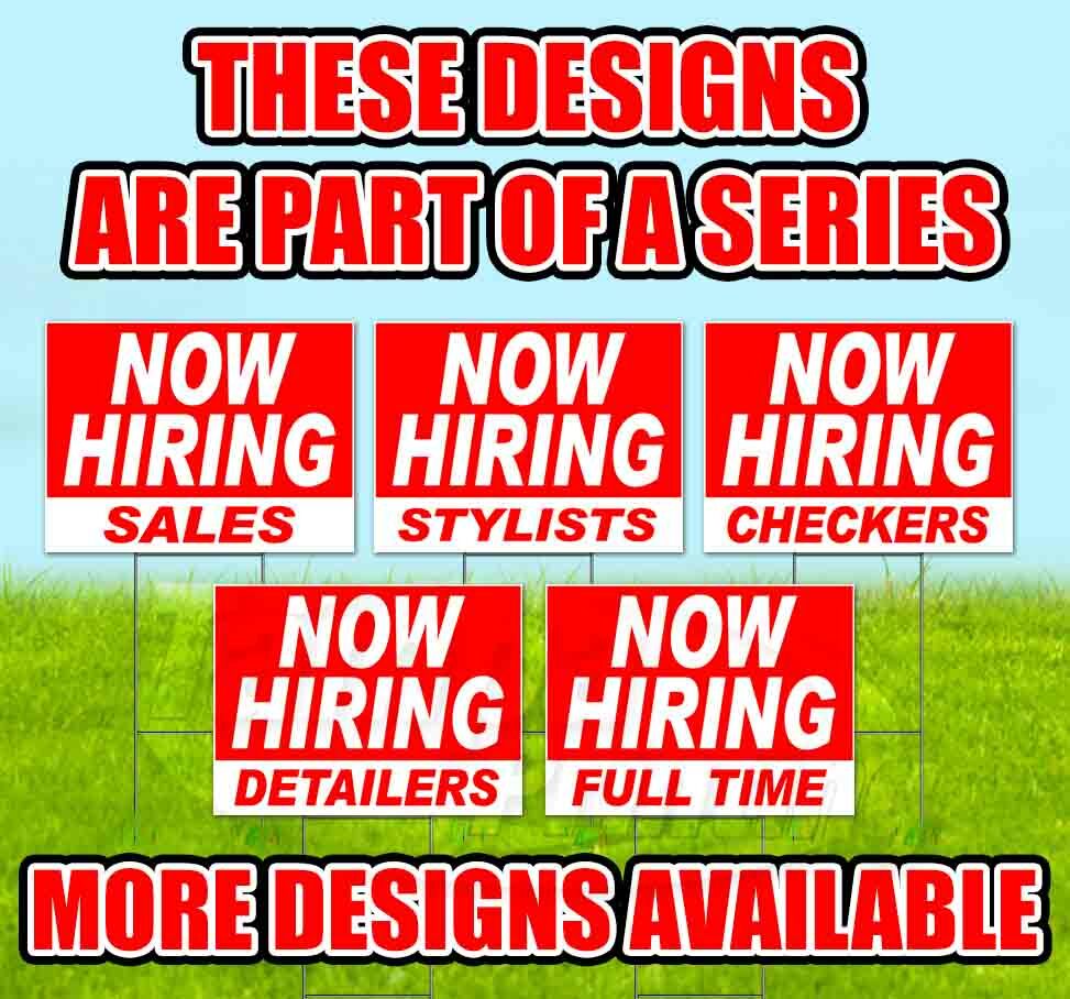 NOW HIRING SALESPERSON 18×24 Yard Sign WITH STAKE Corrugated Bandit USA BUSINESS
