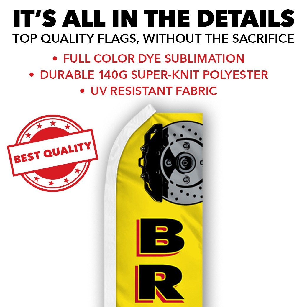 Brake Services Advertising Swooper Feather Flutter Flag Mechanic