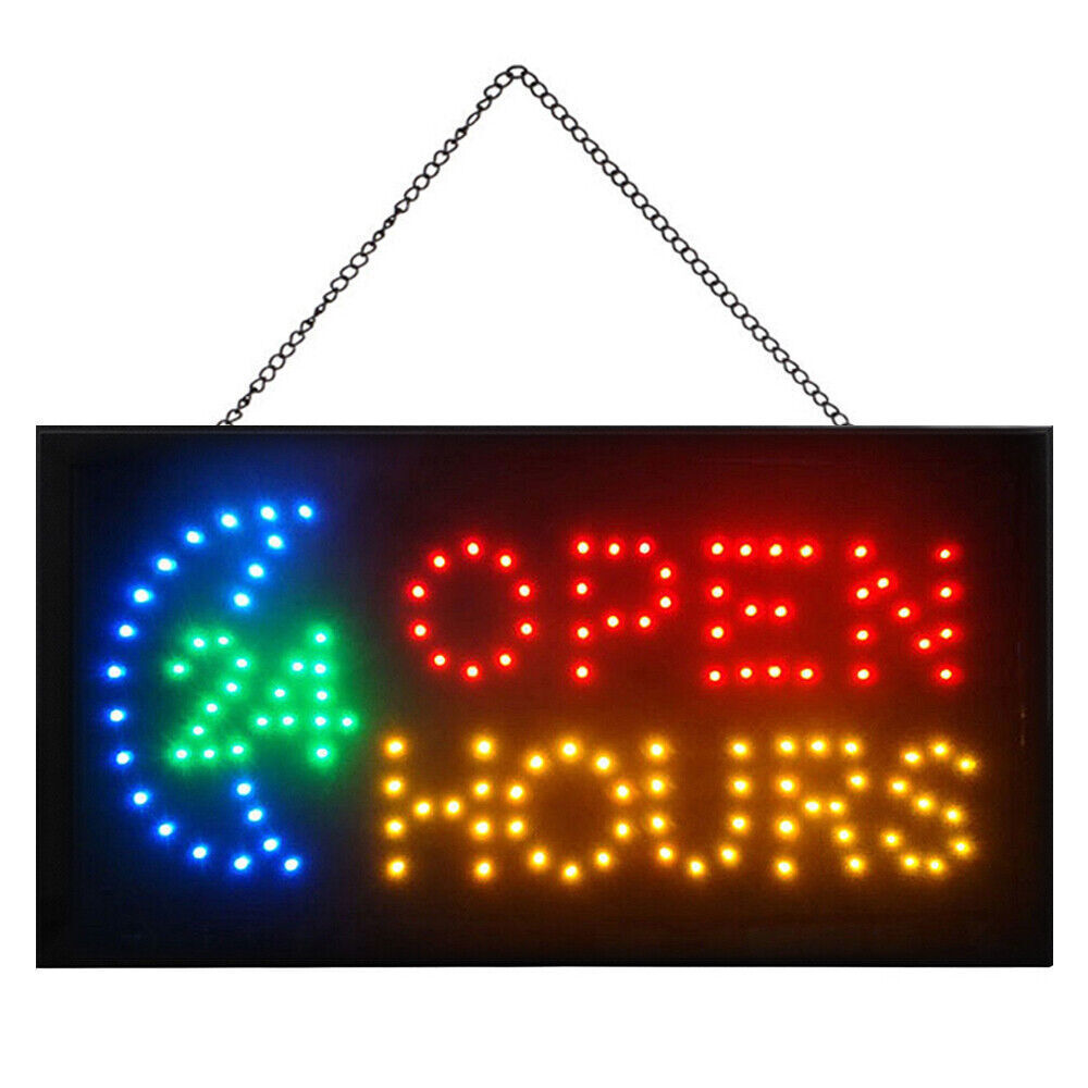 Bright LED Neon Light OPEN Signs Business Sign Animated Motion Display w/ON OFF