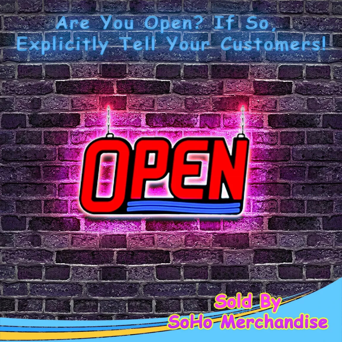 Ultra Bright Open Sign LED Neon Light Business Display for Restaurant Store Shop