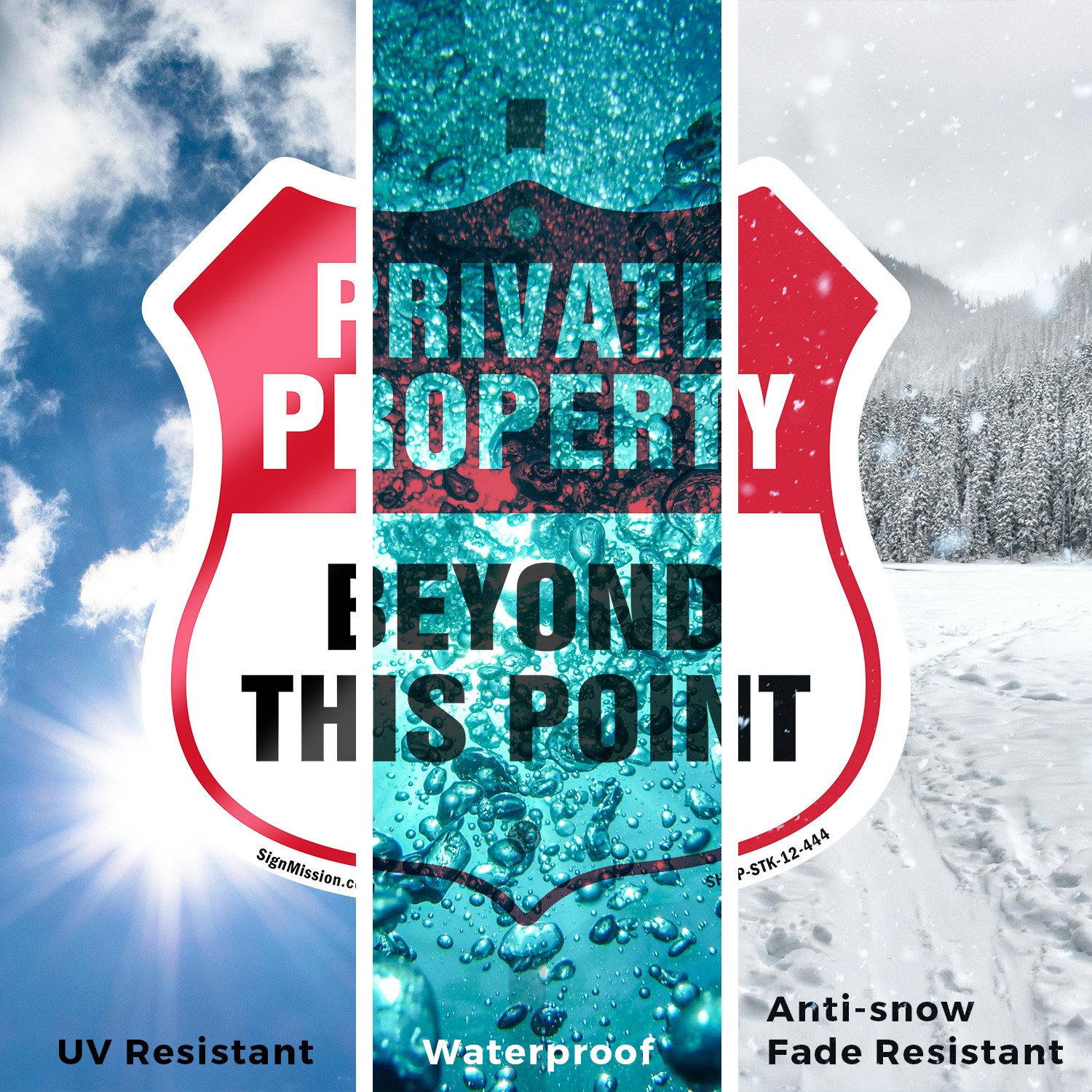 Private Property Shield Sign Private Property Beyond Thi Shield Sign With Stake