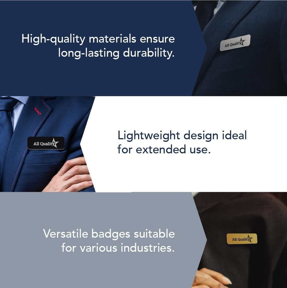 All Quality Name Tag/Badge Blanks – 25 Pack – 1.5″ X 3″, Round Corners, Pin