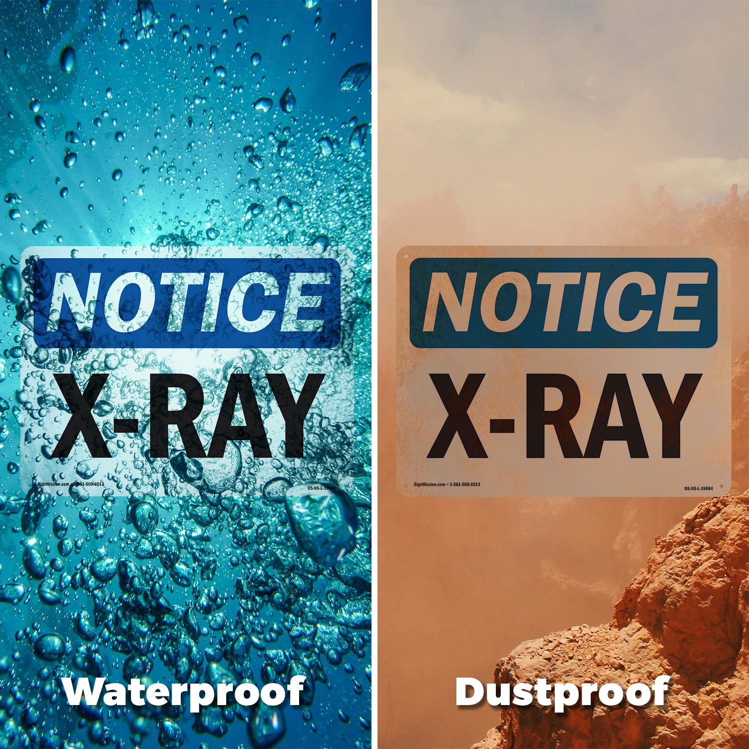 X-Ray OSHA Notice Sign Metal, Plastic, Or Decal – 5 or 10 Pack