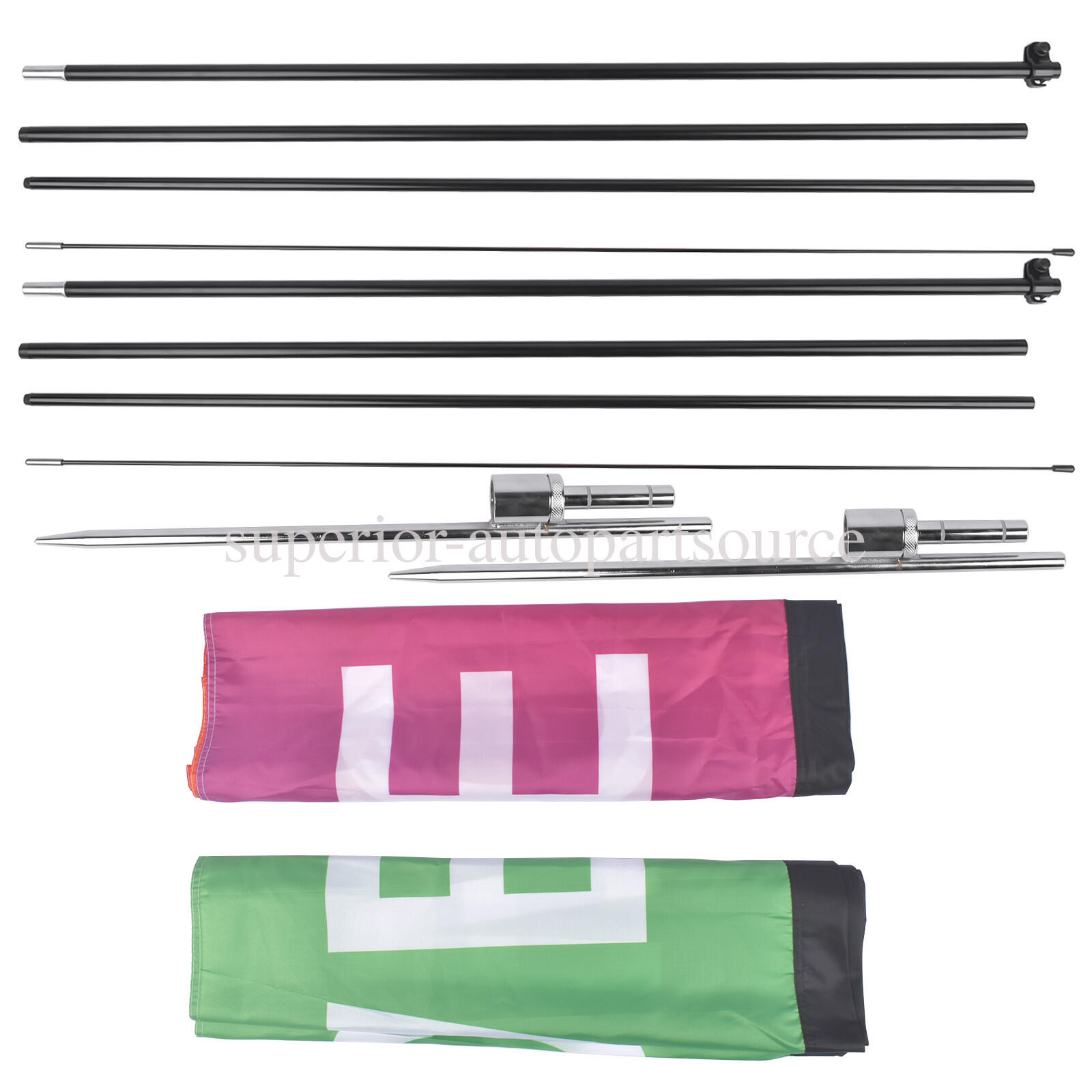 Open Feather Flags w/Pole Kit Durable Stretch Fabric Flag Portable &Convenient