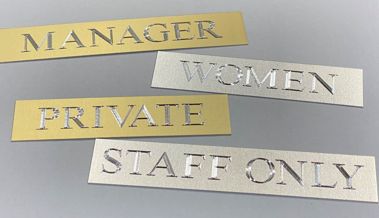 Engraved 10×2 8×2 Custom Name Plate Office Wall Door Desk Metal Sign Plaque