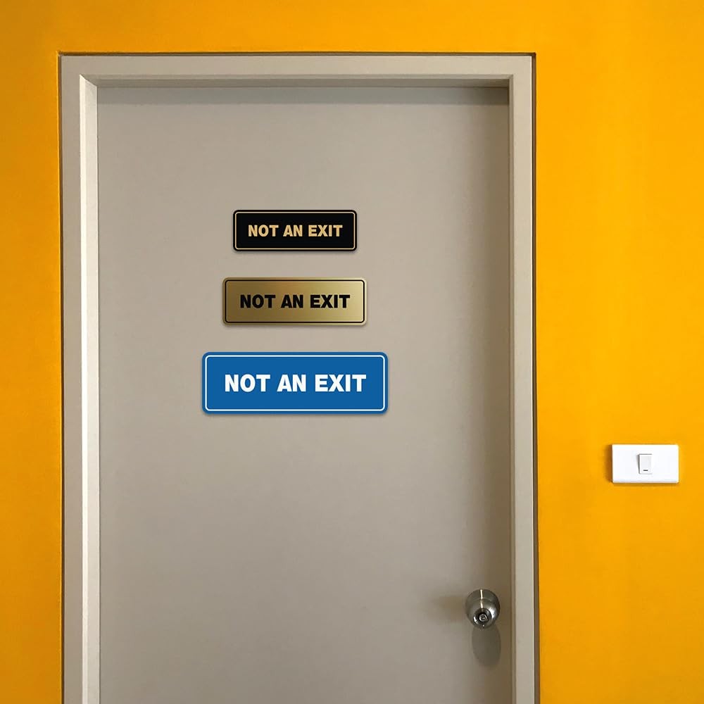 1 Pack Black Large Standard Not An Exit Wall Or Door Sign DoubleSided Foam Tape