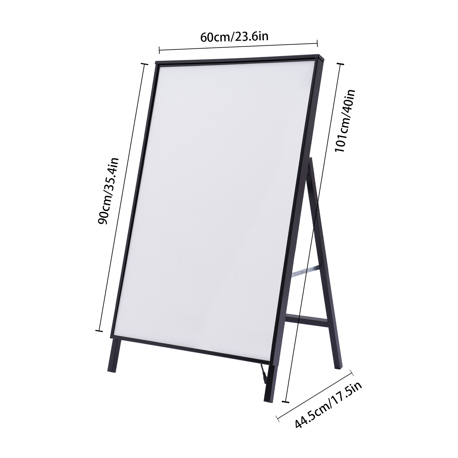 LED Movie Poster Frame Floor Standing 60 × 90 cm Light Guide Black