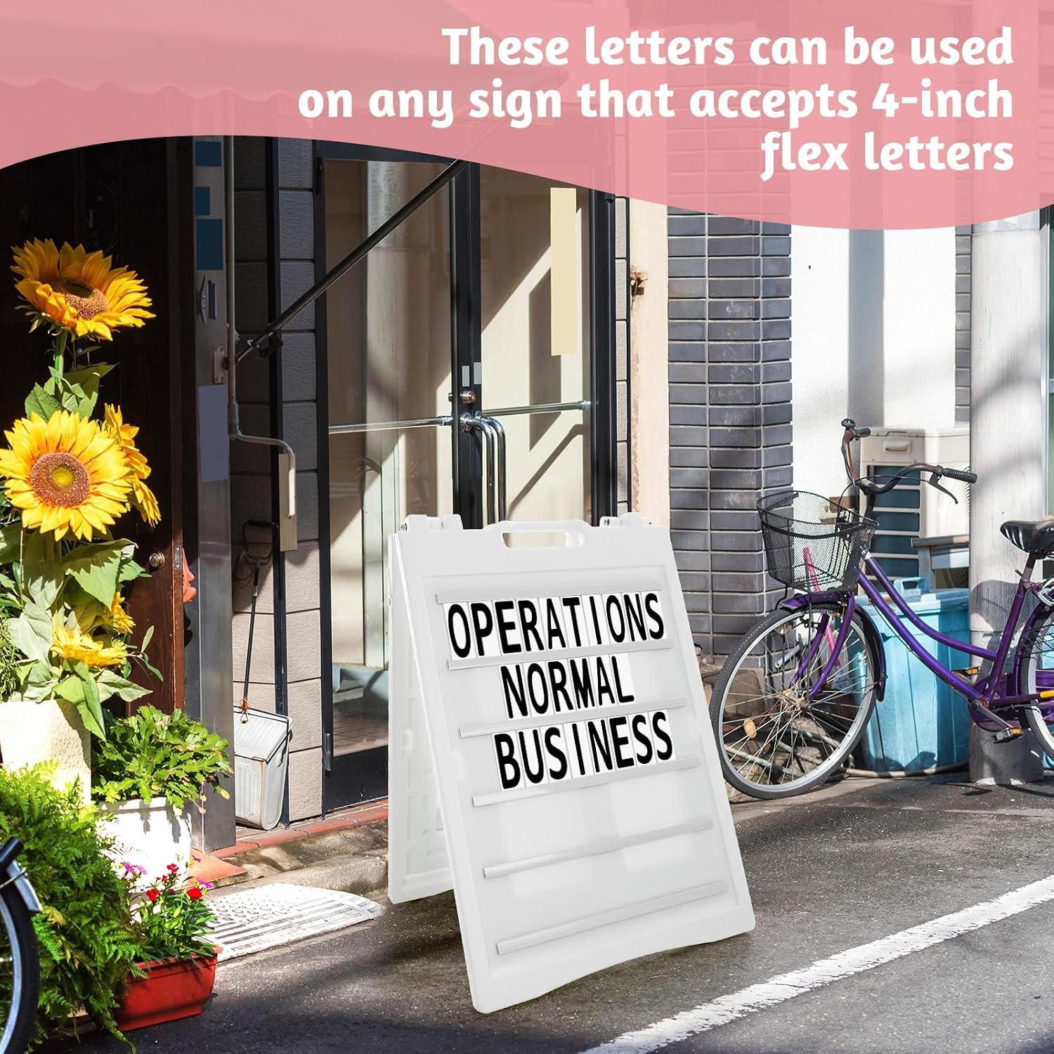 78 Pcs Replacement Letters for White Message Board Sidewalk Signs Outdoor