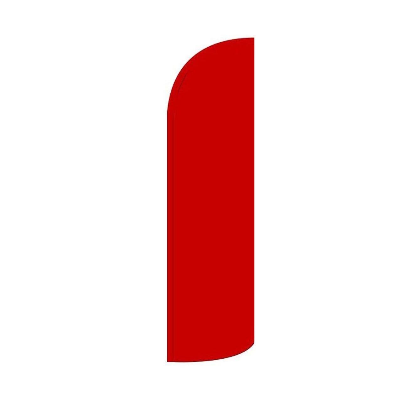 Solid Red Swooper Flutter Windless Feather Flag | 3ft W x 11.5ft Tall