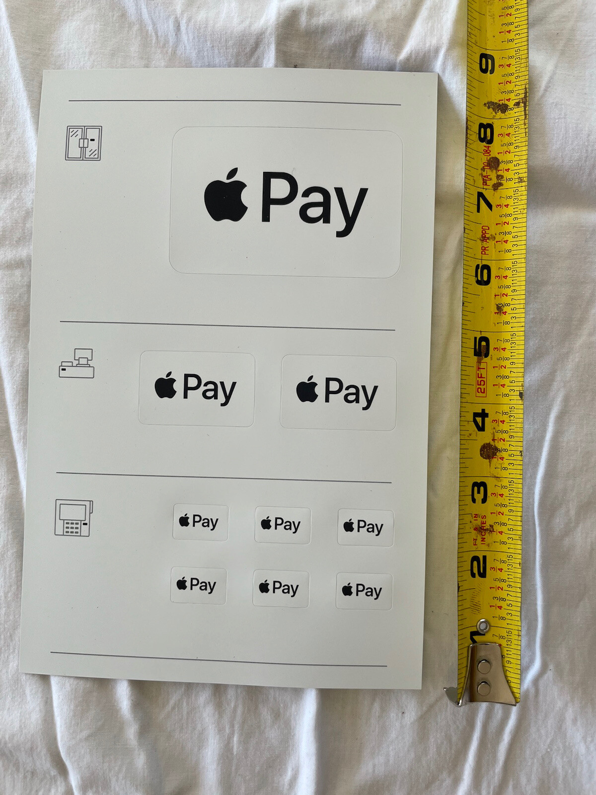 New Apple Pay business storefront matte window cling sticker Kit sheet Decal