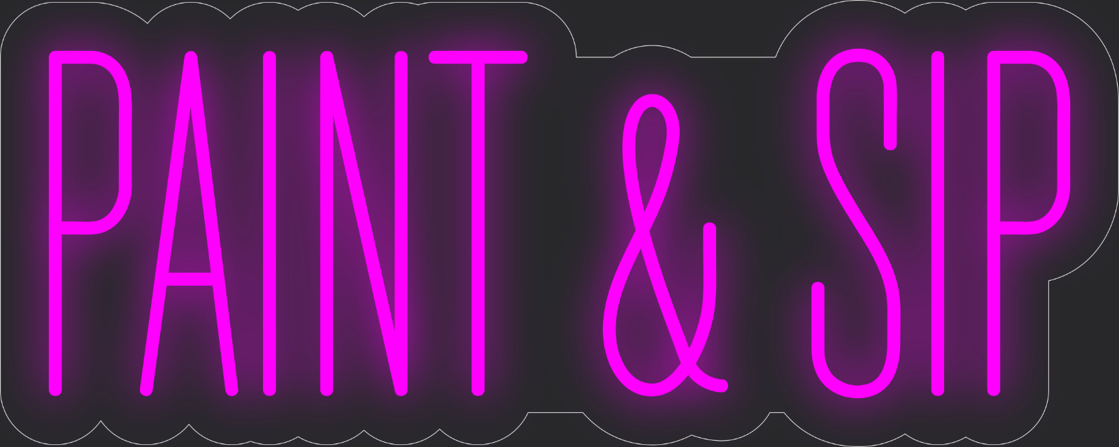 Paint sip Neon LED Sign Business Wall Decor Lighted Store Sign 24 x 9 in.