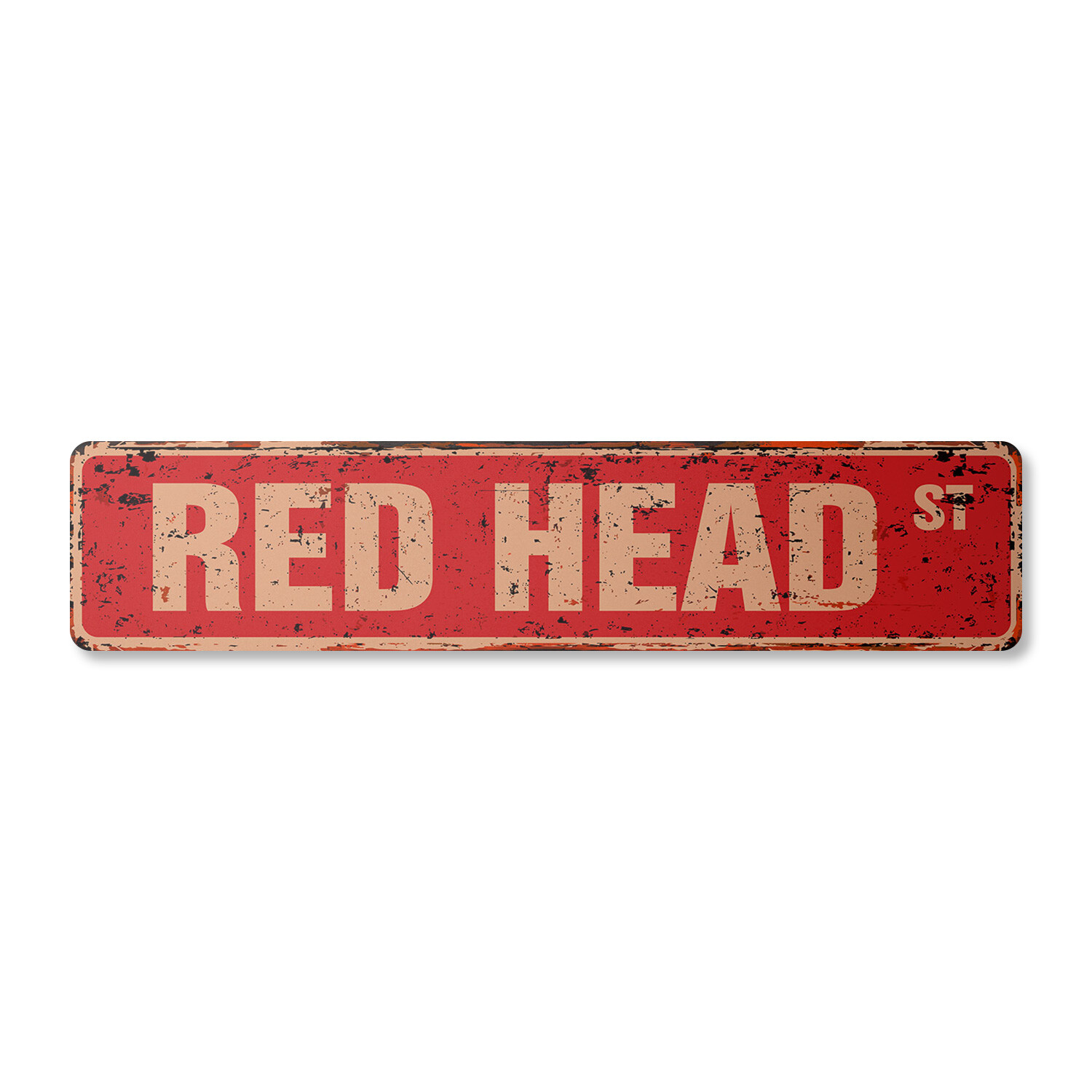 RED HEAD Vintage Street Sign Metal Plastic hair redhead dye beautician