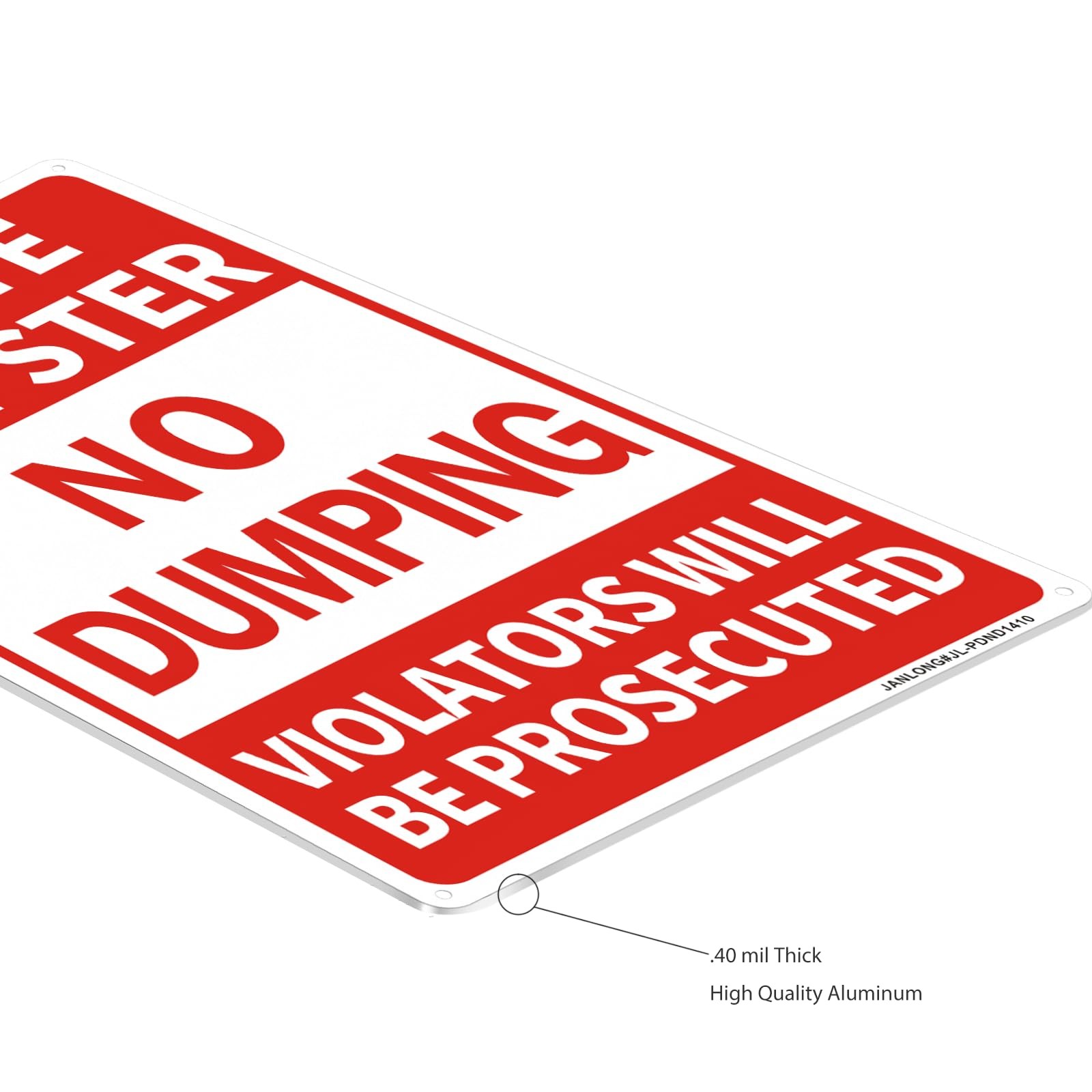 2 Pack Private Dumpster- No Dumping Sign, 14″x 10″ Aluminum No Dumping-Violat…