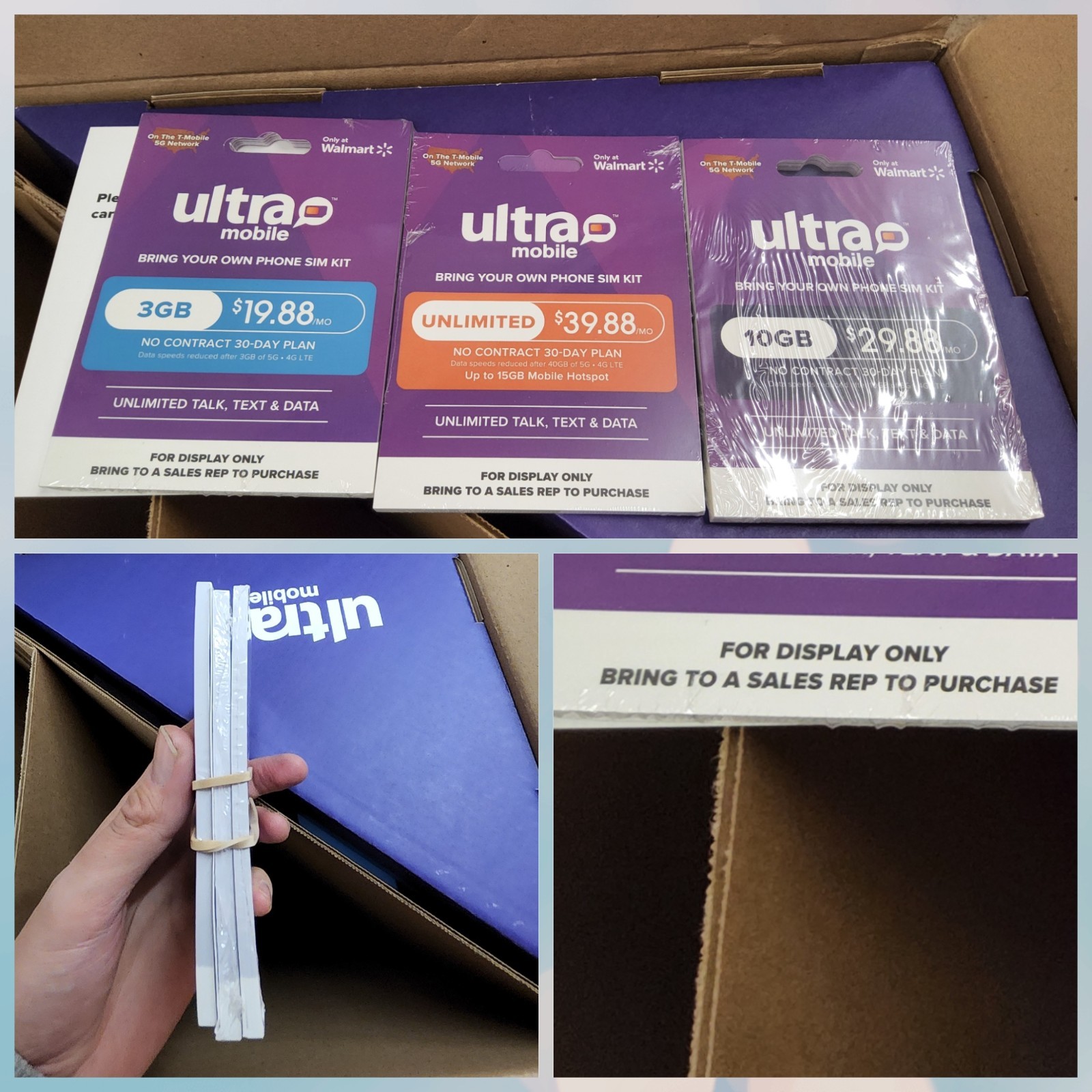 Ultra Mobile phone Store business Floor Display Sign Award Winning Retail Cards