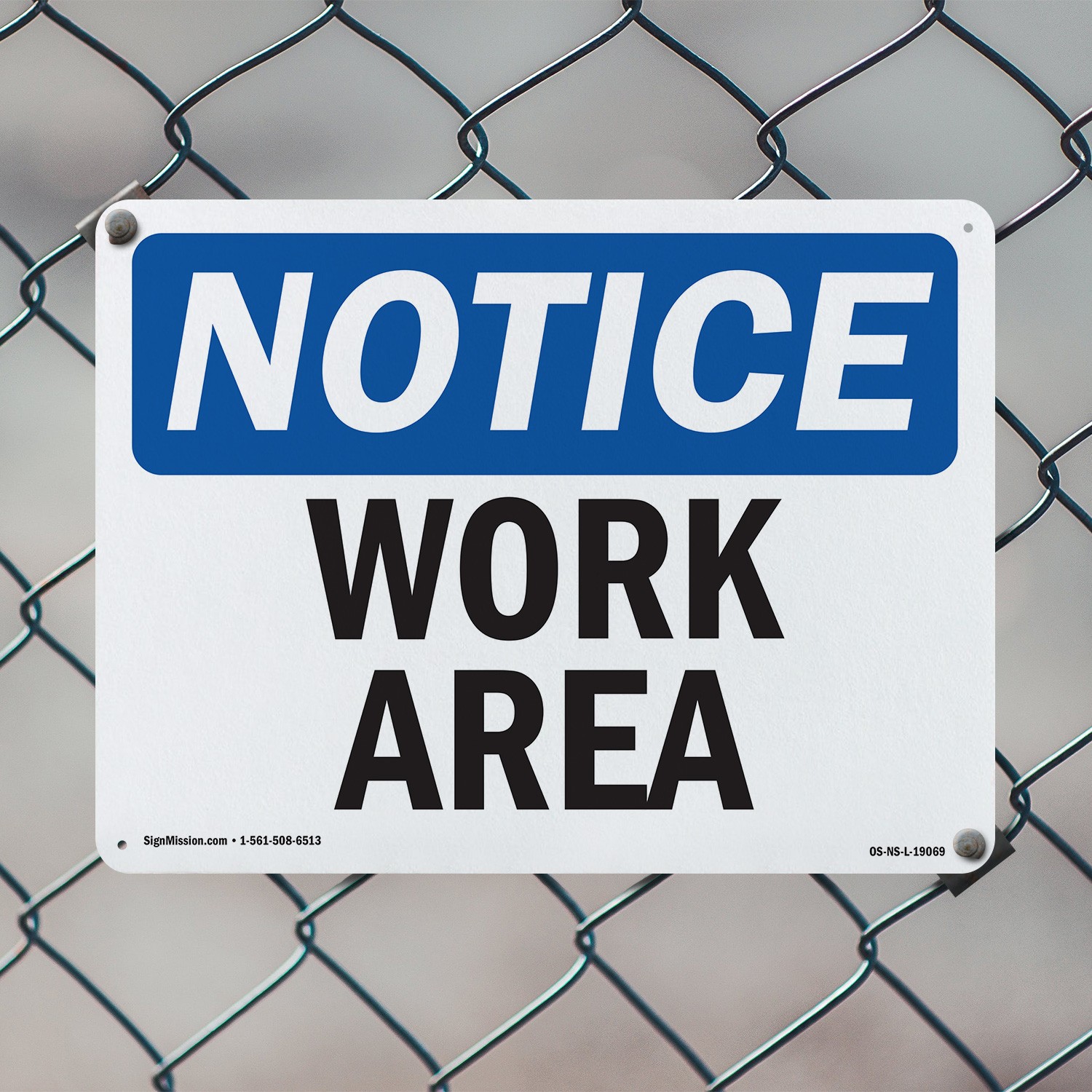 Work Area OSHA Notice Sign Metal, Plastic, Or Decal – 5 or 10 Pack