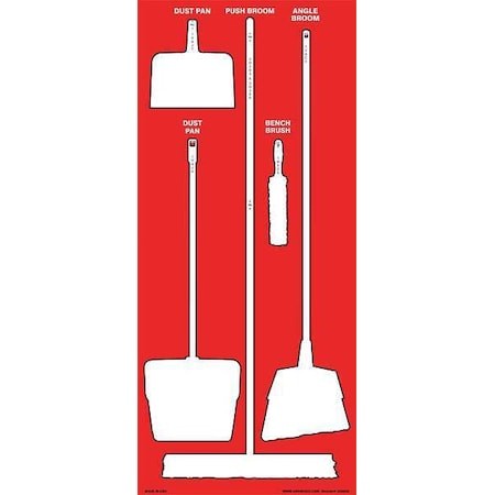 Zoro Select 34Gn32 Store-Boards, 68X30 In, White/Red, Accu-Shield, 34Gn32