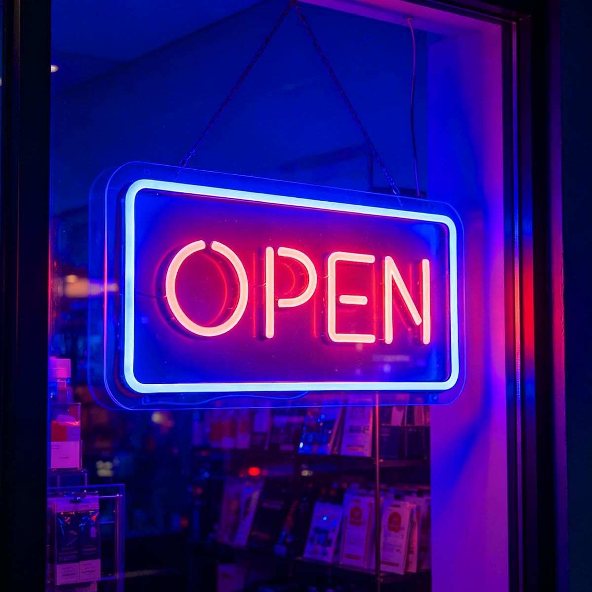 Open Neon Sign 16.5″x7.8″ Dimmable Led Open Sign for Business Restaurant Bar …