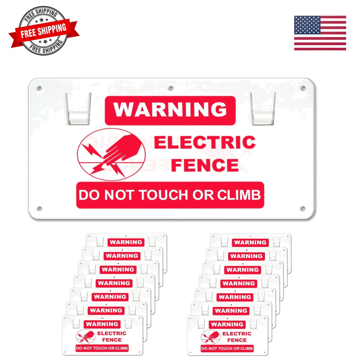 15 Pcs Electric Fence Warning Sign, No Touching or Electric Safety Sign to Pr…