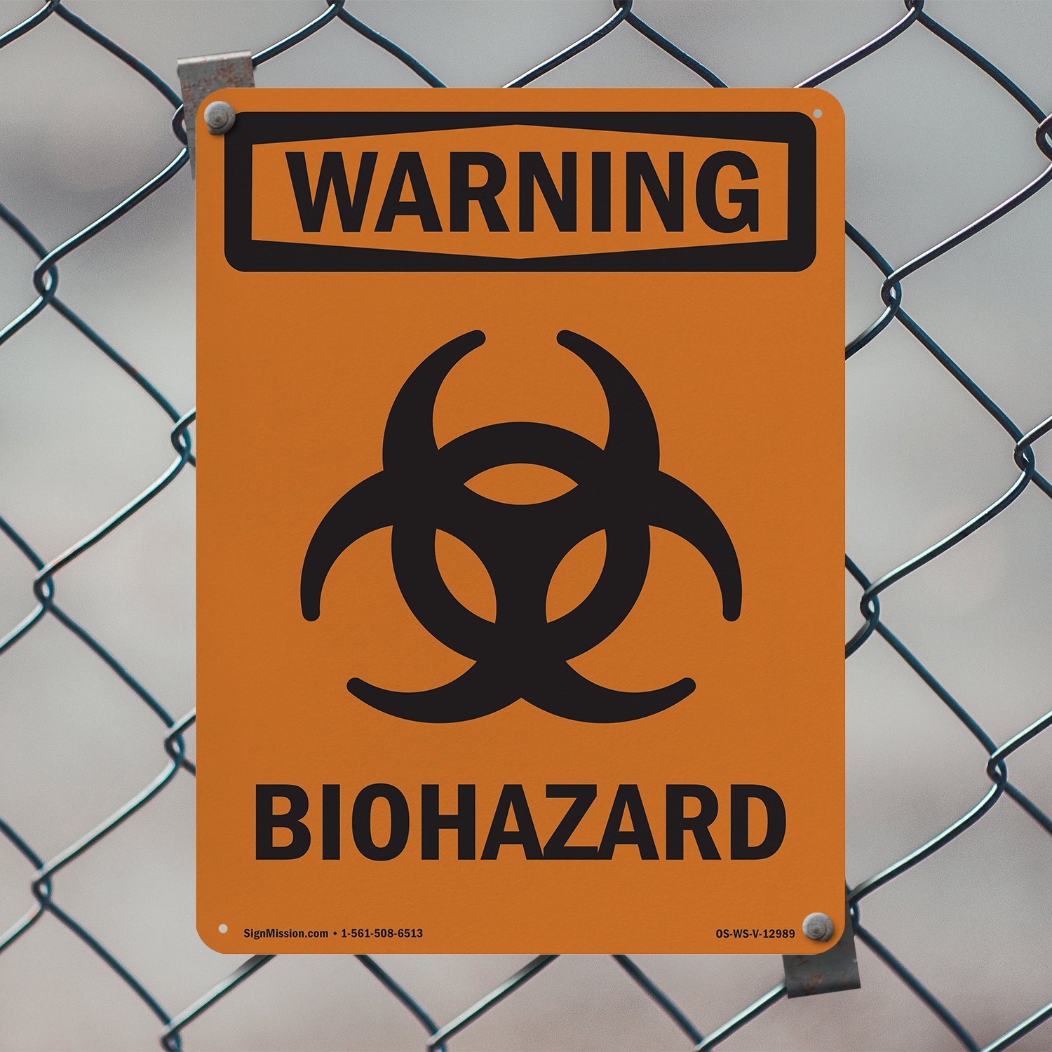 Biohazard With Symbol OSHA WARNING Sign Metal, Plastic, Or Decal – 5 or 10 Pack
