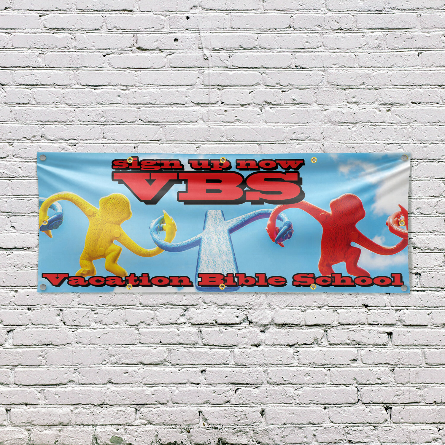 VBS Sign Up Now Vinyl Banner Sign with Metal Grommets Heavy-Duty Single-Sided