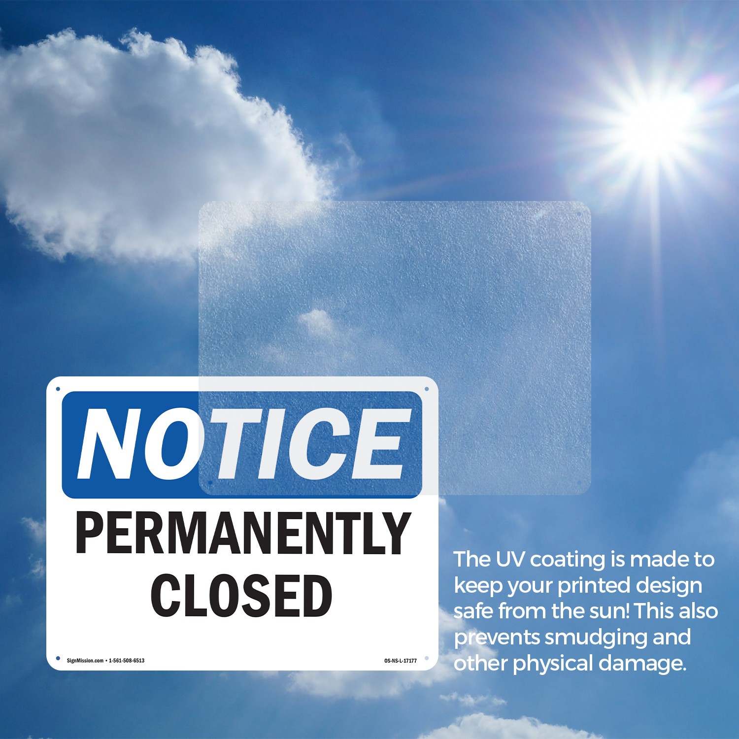 Permanently Closed OSHA Notice Sign Metal, Plastic, Or Decal – 5 or 10 Pack