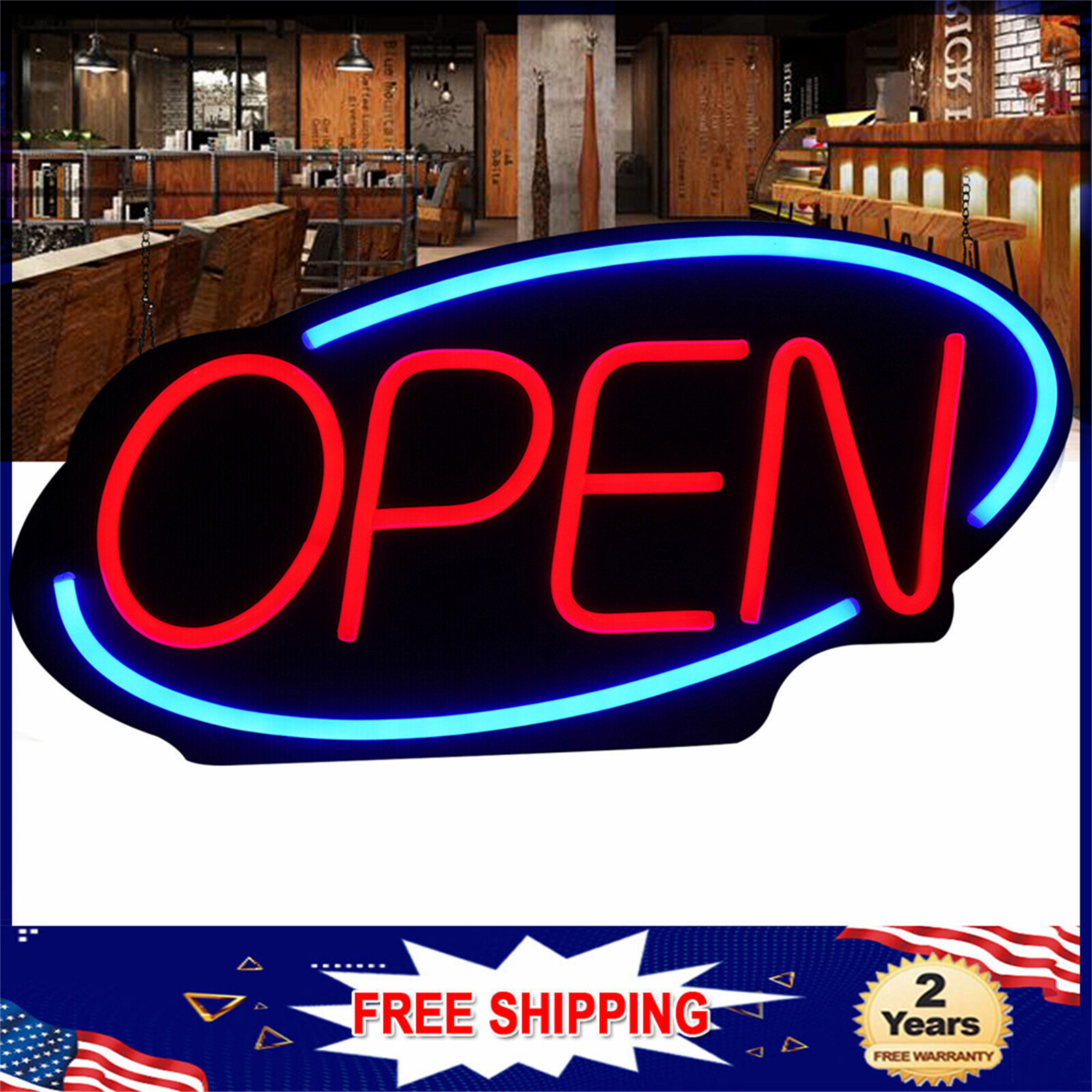 24″ inch LED Open Sign Neon Bright for Restaurant Bar Club Shop Store Business