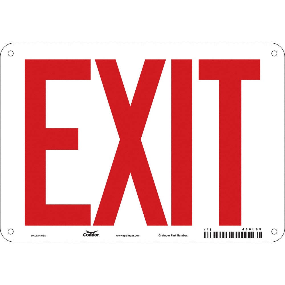 CONDOR 480L85 Safety Sign,7 in x 10 in,Polyethylene PK 10