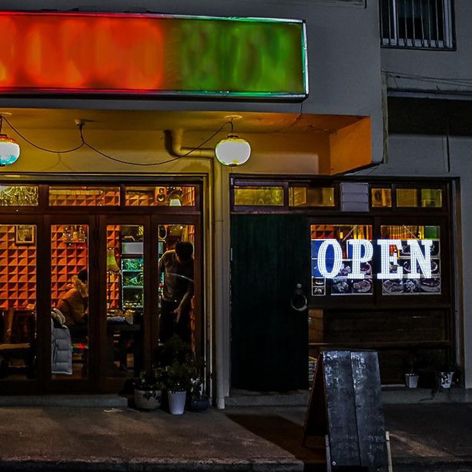 Super Bright 30″x10″ Large LED Open Sign for Business with Hanging Installation