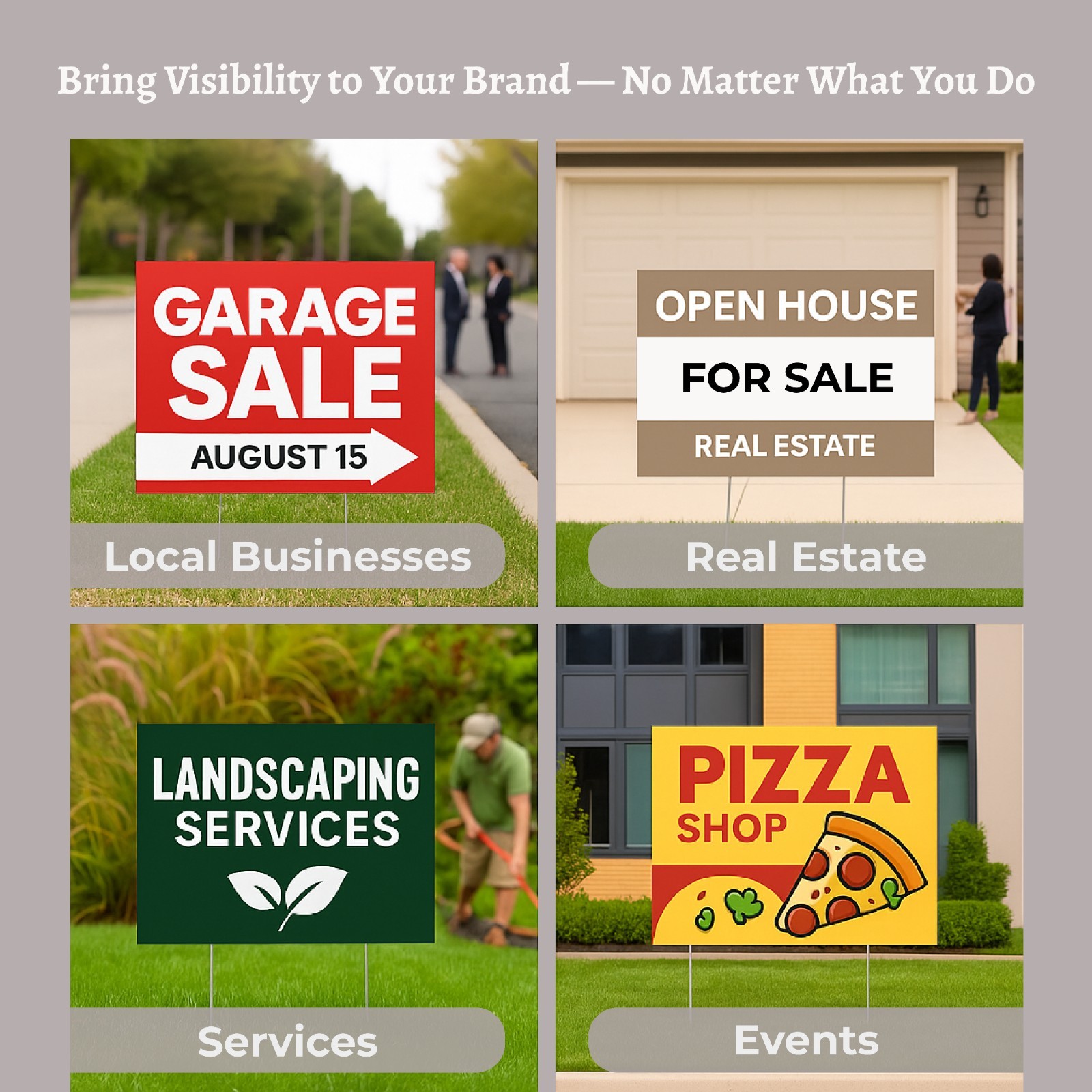 Custom Yard Signs with Metal Stakes – UV Printed Waterproof 4mm Corrugated
