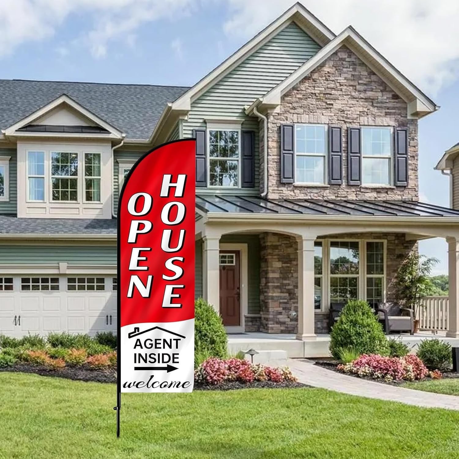 Durable 7.9FT Open House Flag with Portable Kit for Real Estate Professionals