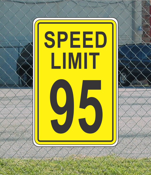 Yellow Speed Limit 95 Metal Sign for Street Road Highway Parking Lot 12″x18″ mph
