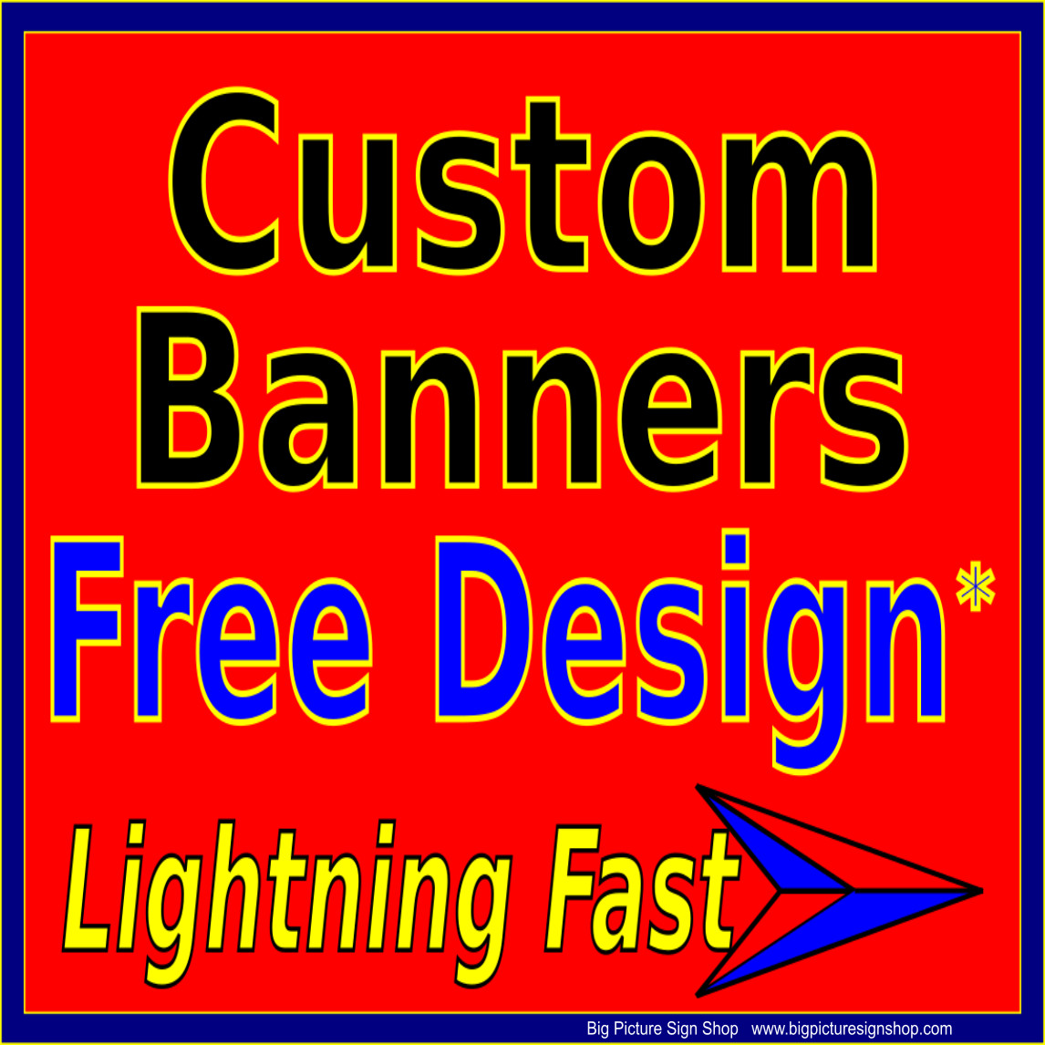 CUSTOM BANNERS – HUGE & MEGA LARGE -Reinforced Vinyl-USA MADE QUALITY -FAST SHIP