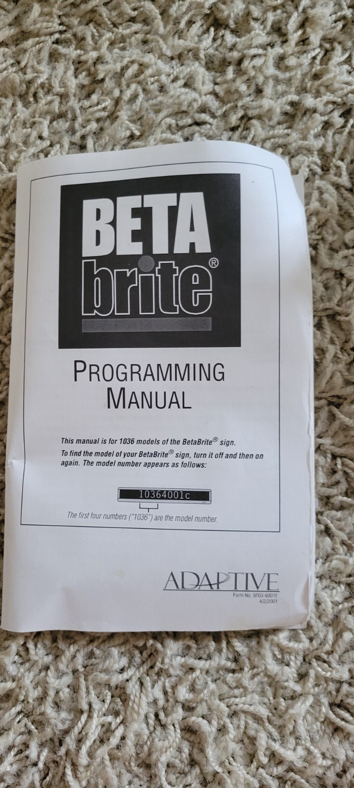 BetaBrite Programmable LED Scrolling Sign Beta Brite w/Remote – Works – 26″