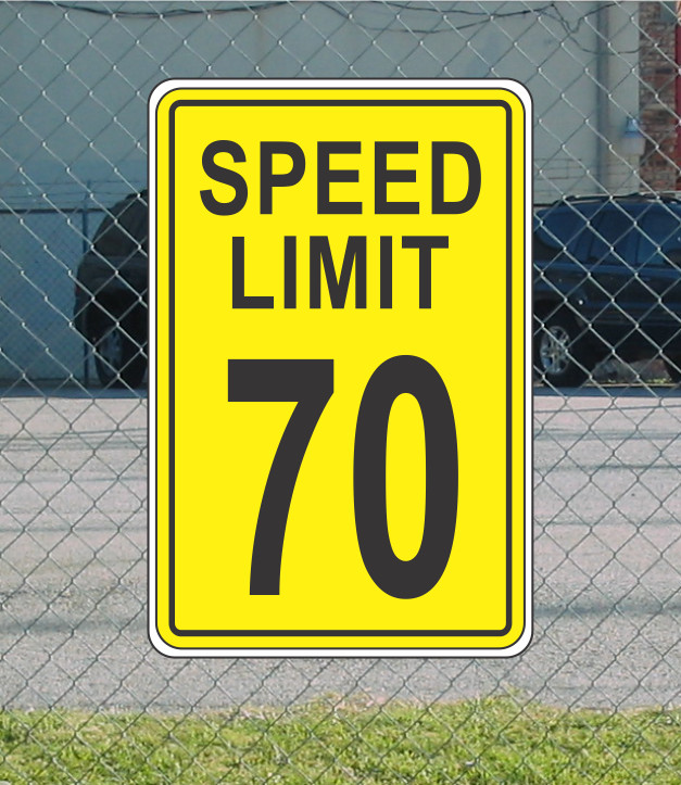 Yellow Speed Limit 70 Metal Sign for Street Road Highway Parking Lot 12″x18″ mph