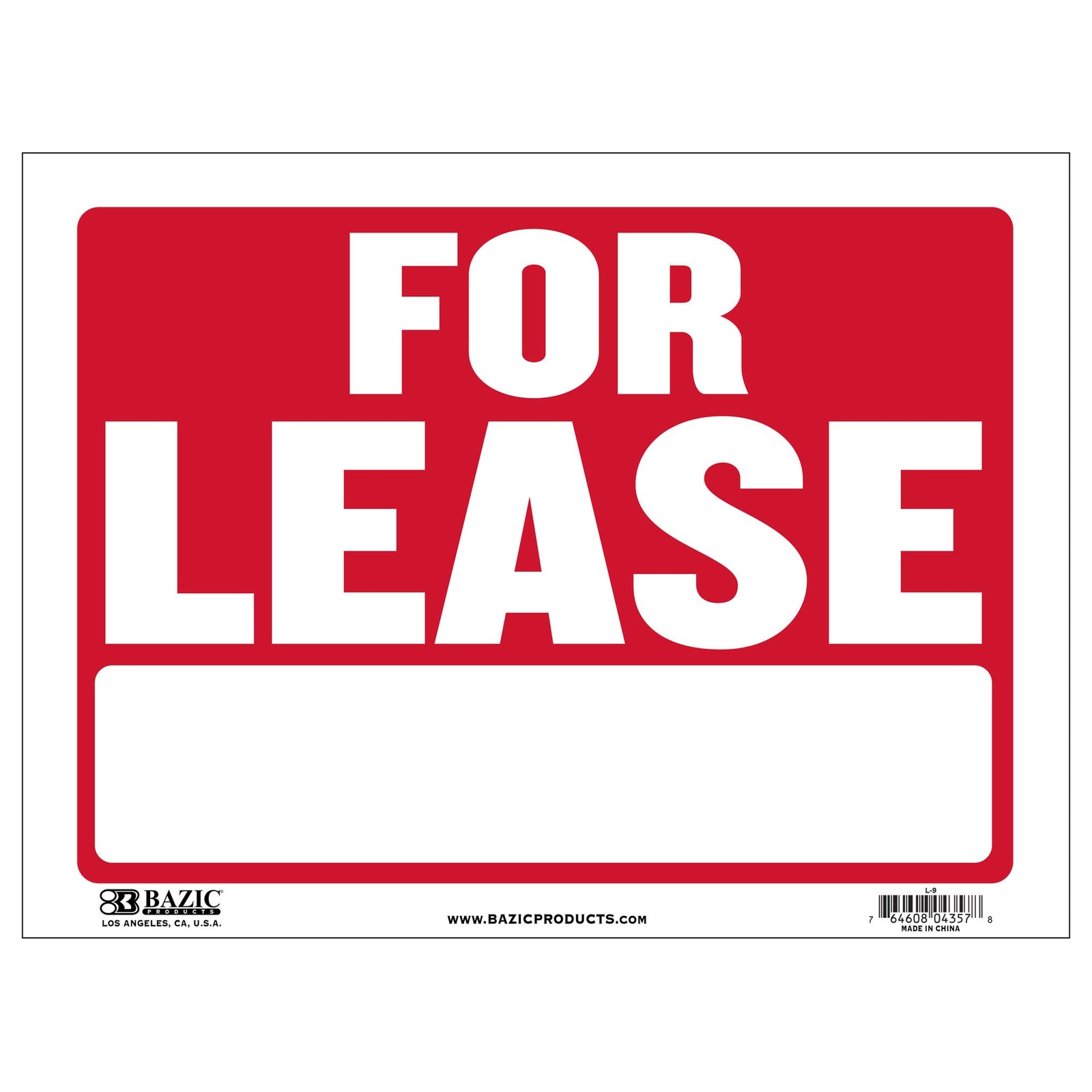 BAZIC 12″ X 16″ For Lease Sign, pack of 24